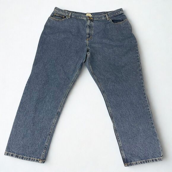 L.L.Bean Jeans Women 24W Original Fit Relaxed High Rise 100% Cotton Blue Denim - Picture 1 of 8